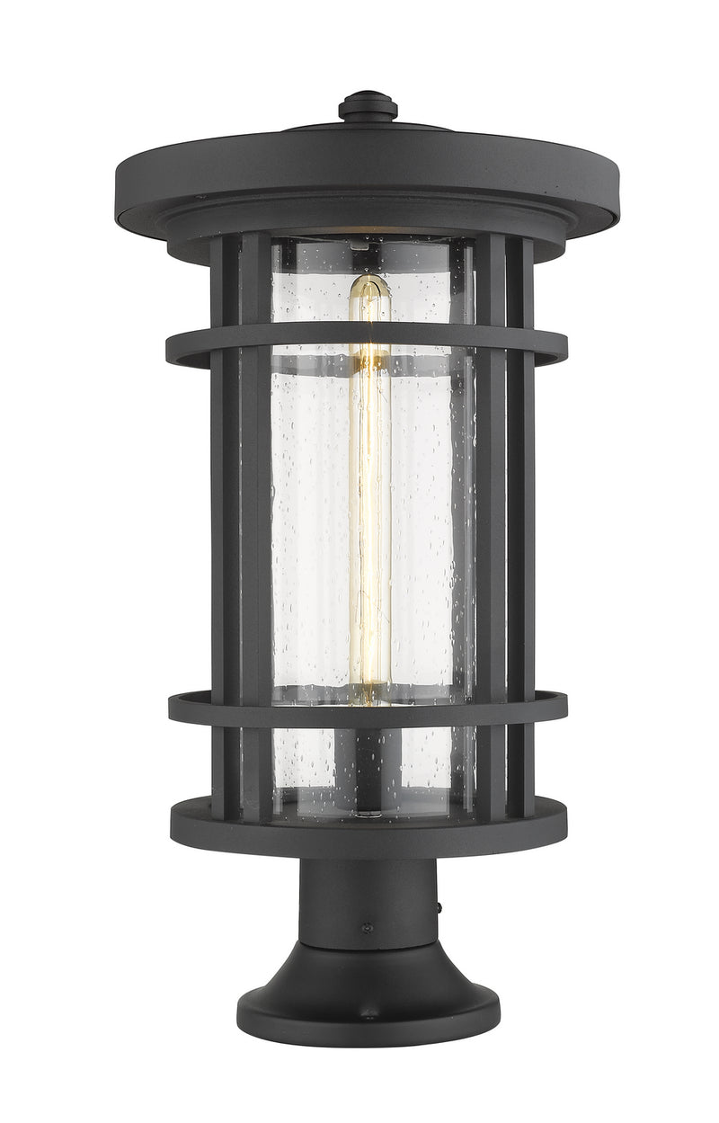 Z-Lite 570PHXL-553PM-BK One Light Outdoor Pier Mounted Fixture, Black