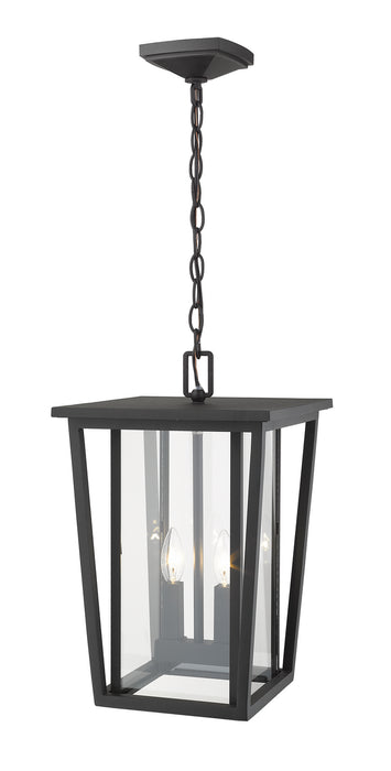 Z-Lite 571CHB-BK Two Light Outdoor Chain Mount Ceiling Fixture, Black