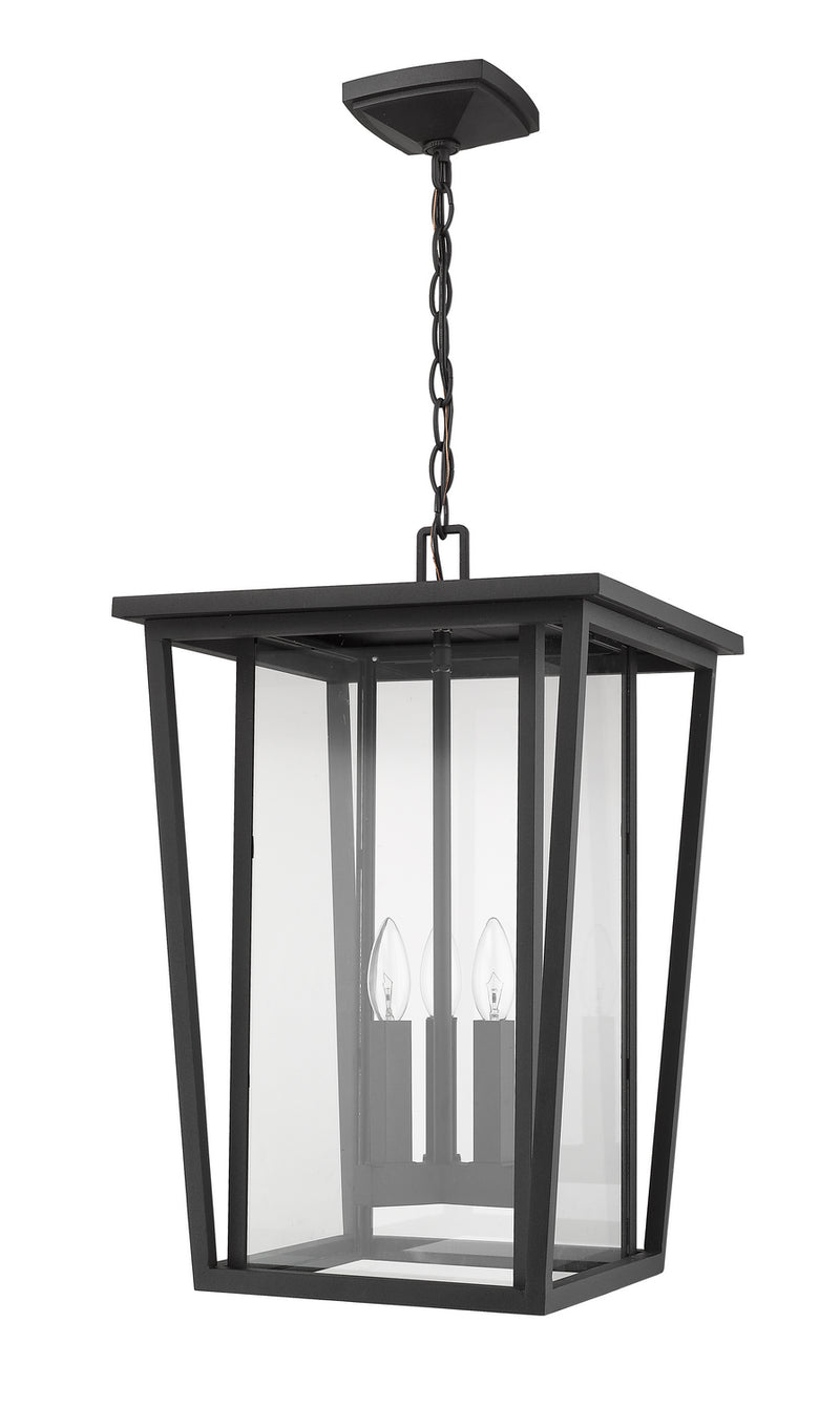 Z-Lite 571CHXL-BK Three Light Outdoor Chain Mount Ceiling Fixture, Black