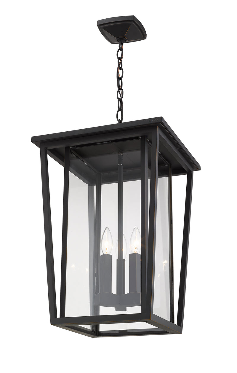 Z-Lite 571CHXL-ORB Three Light Outdoor Chain Mount Ceiling Fixture, Oil Rubbed Bronze
