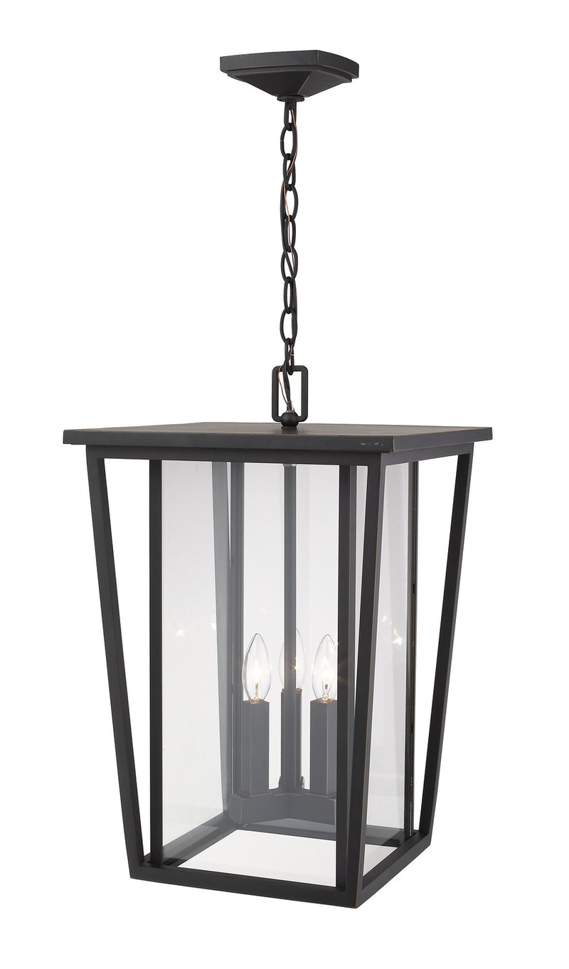 Z-Lite 571CHXL-ORB Three Light Outdoor Chain Mount Ceiling Fixture, Oil Rubbed Bronze