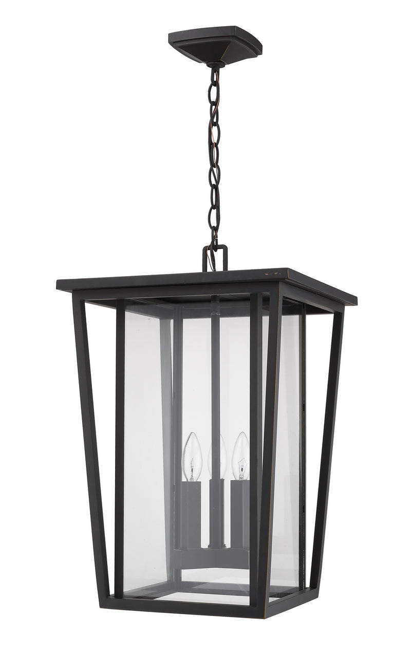Z-Lite 571CHXL-ORB Three Light Outdoor Chain Mount Ceiling Fixture, Oil Rubbed Bronze