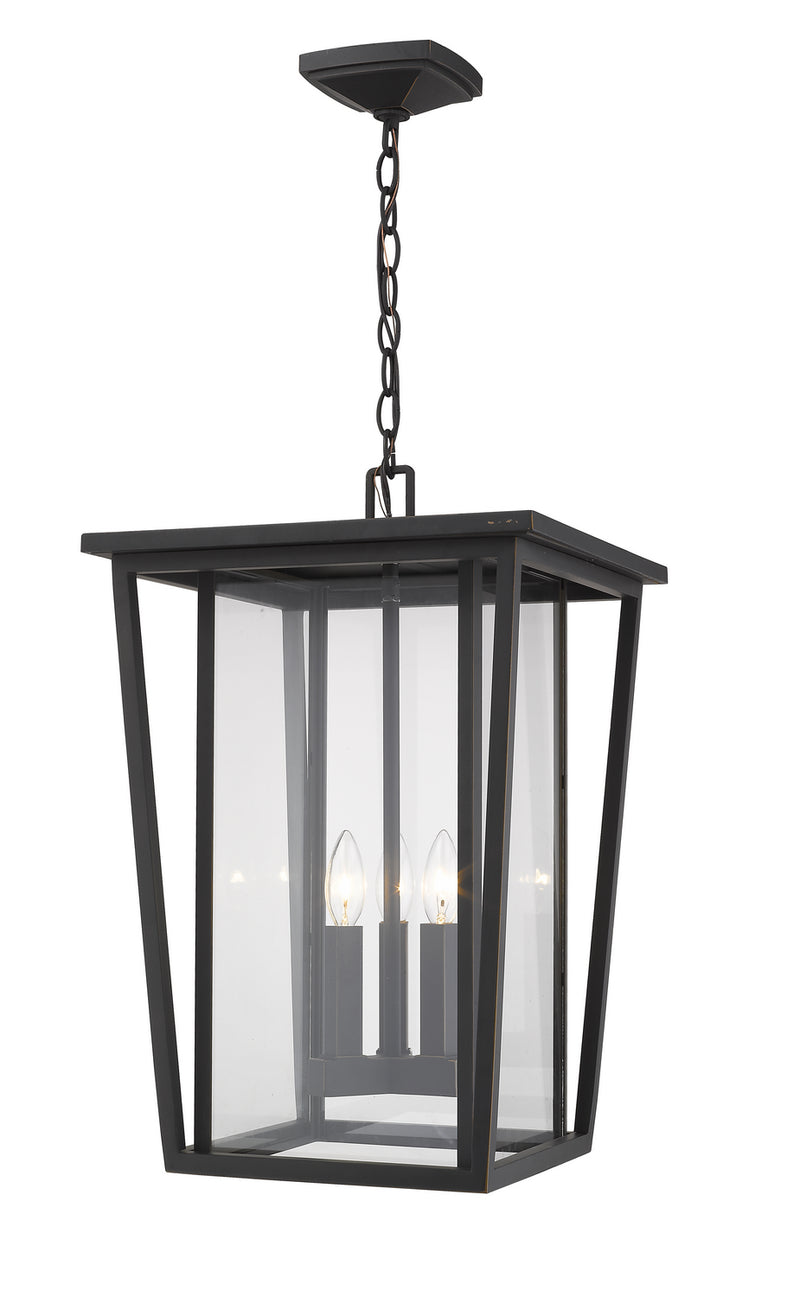 Z-Lite 571CHXL-ORB Three Light Outdoor Chain Mount Ceiling Fixture, Oil Rubbed Bronze
