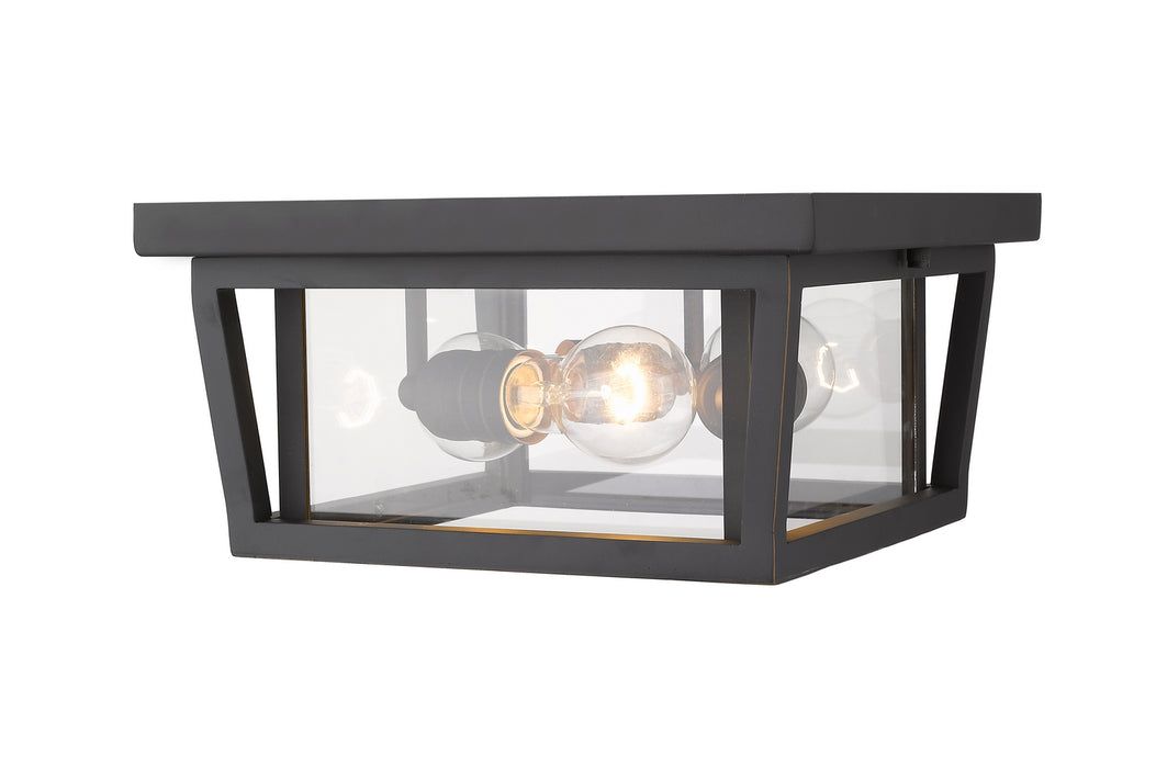 Z-Lite 571F-ORB Three Light Outdoor Flush Mount, Oil Rubbed Bronze