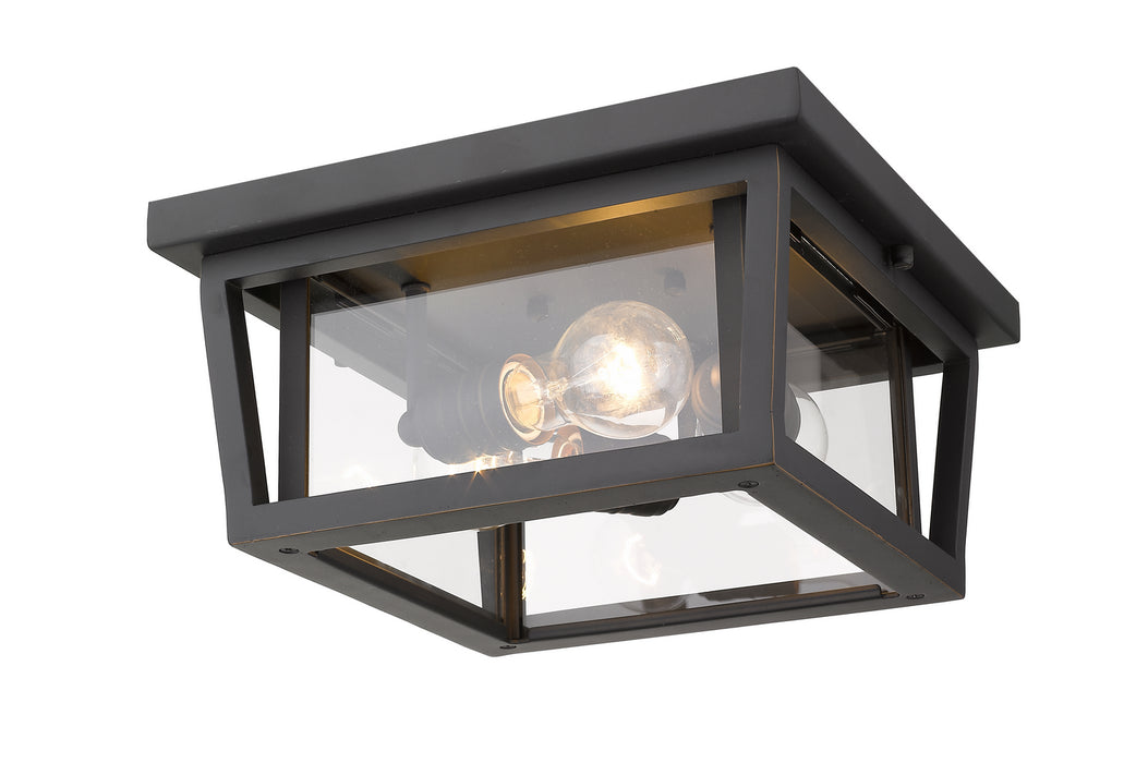 Z-Lite 571F-ORB Three Light Outdoor Flush Mount, Oil Rubbed Bronze