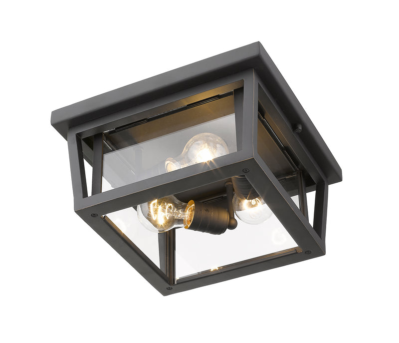 Z-Lite 571F-ORB Three Light Outdoor Flush Mount, Oil Rubbed Bronze