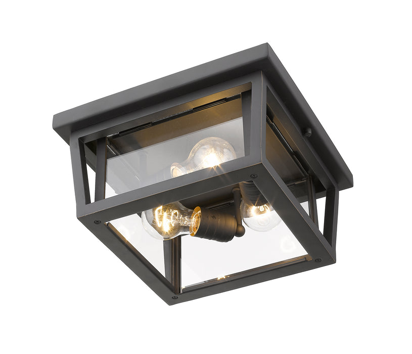 Z-Lite 571F-ORB Three Light Outdoor Flush Mount, Oil Rubbed Bronze