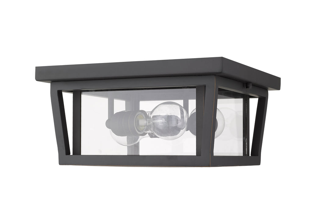 Z-Lite 571F-ORB Three Light Outdoor Flush Mount, Oil Rubbed Bronze