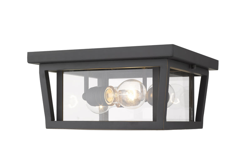 Z-Lite 571F-ORB Three Light Outdoor Flush Mount, Oil Rubbed Bronze