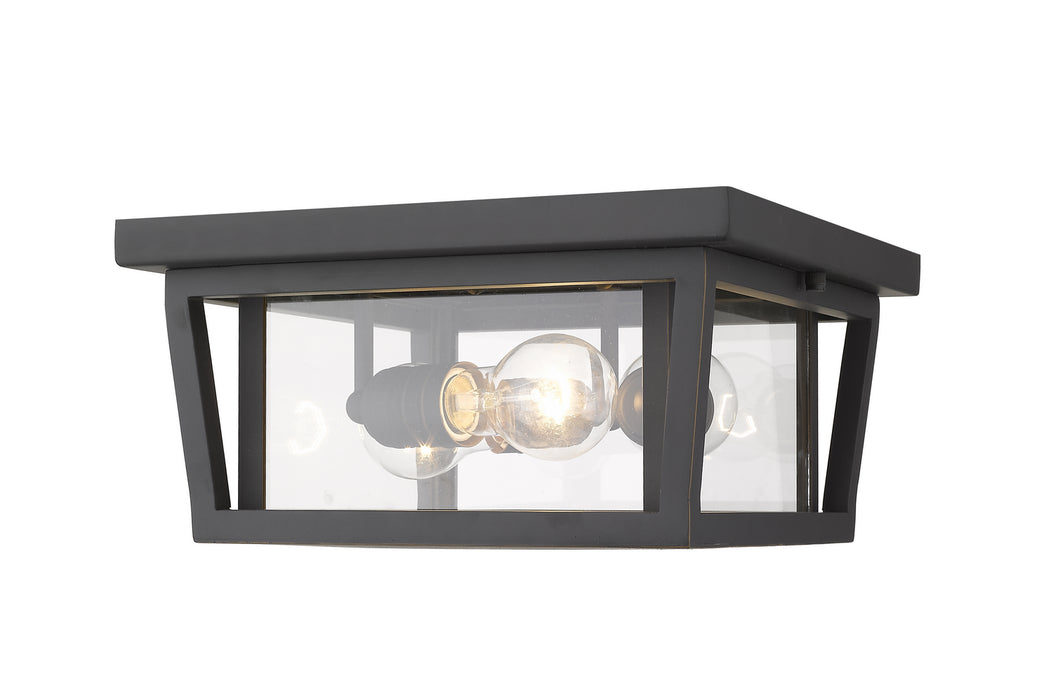 Z-Lite 571F-ORB Three Light Outdoor Flush Mount, Oil Rubbed Bronze