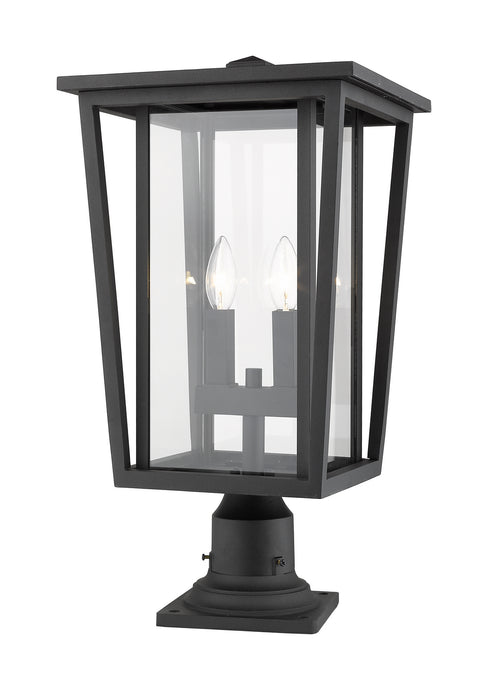 Z-Lite 571PHBR-533PM-BK Two Light Outdoor Pier Mounted Fixture, Black