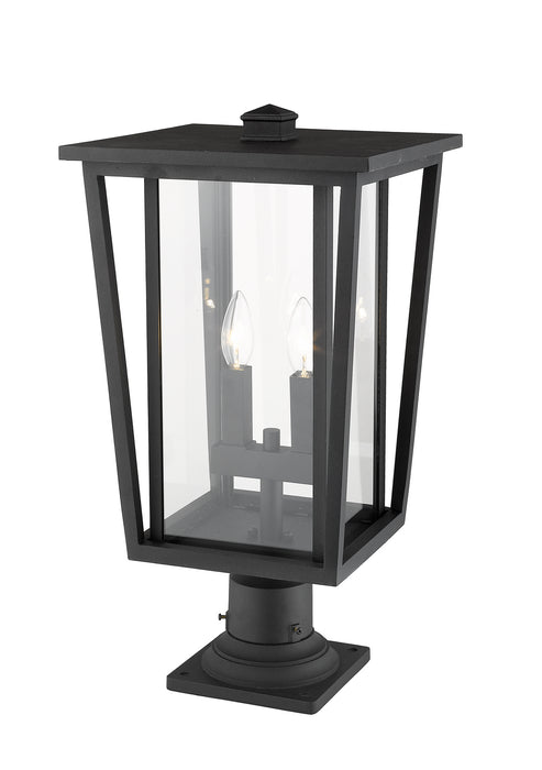 Z-Lite 571PHBR-533PM-BK Two Light Outdoor Pier Mounted Fixture, Black