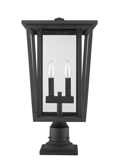 Z-Lite 571PHBR-533PM-BK Two Light Outdoor Pier Mounted Fixture, Black