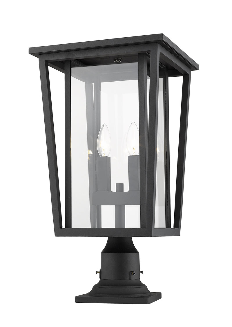 Z-Lite 571PHBR-533PM-BK Two Light Outdoor Pier Mounted Fixture, Black