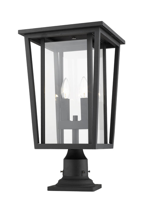 Z-Lite 571PHBR-533PM-BK Two Light Outdoor Pier Mounted Fixture, Black