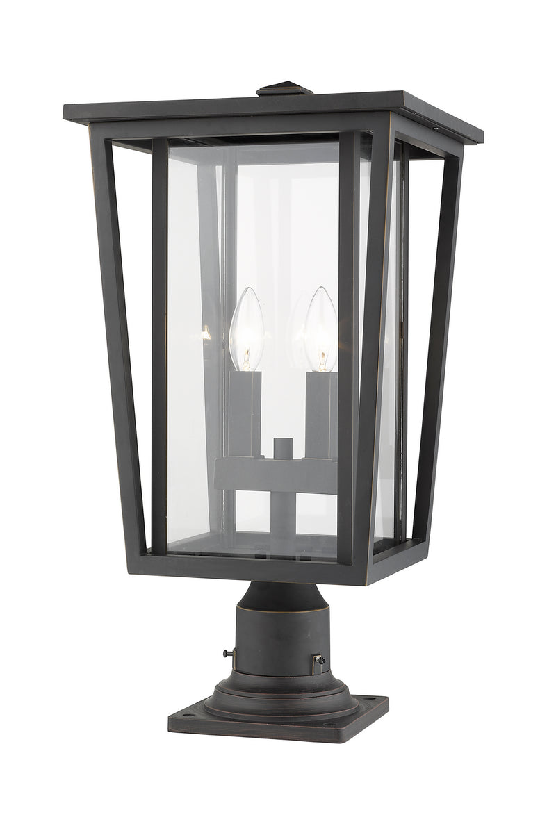 Z-Lite 571PHBR-533PM-ORB Two Light Outdoor Pier Mounted Fixture, Oil Rubbed Bronze