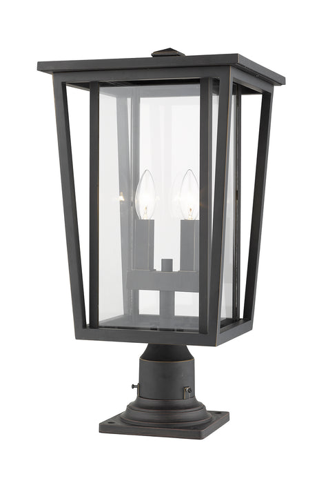 Z-Lite 571PHBR-533PM-ORB Two Light Outdoor Pier Mounted Fixture, Oil Rubbed Bronze