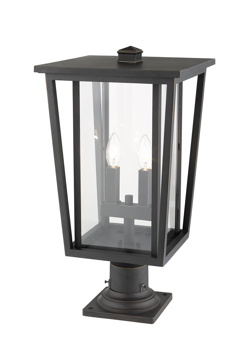 Z-Lite 571PHBR-533PM-ORB Two Light Outdoor Pier Mounted Fixture, Oil Rubbed Bronze