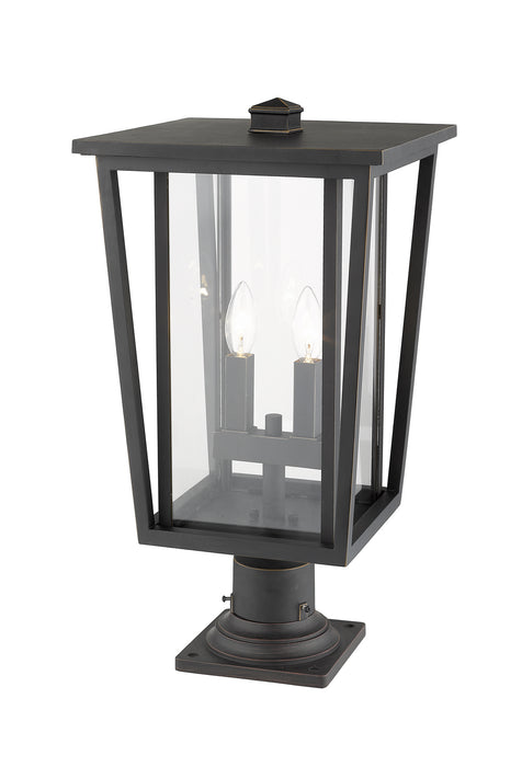 Z-Lite 571PHBR-533PM-ORB Two Light Outdoor Pier Mounted Fixture, Oil Rubbed Bronze