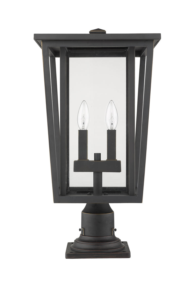 Z-Lite 571PHBR-533PM-ORB Two Light Outdoor Pier Mounted Fixture, Oil Rubbed Bronze