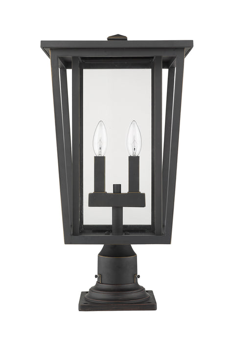 Z-Lite 571PHBR-533PM-ORB Two Light Outdoor Pier Mounted Fixture, Oil Rubbed Bronze