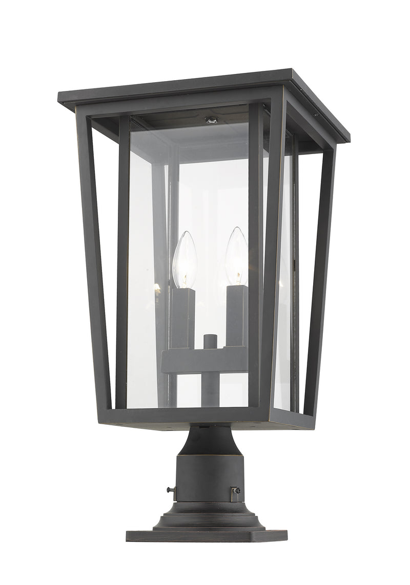 Z-Lite 571PHBR-533PM-ORB Two Light Outdoor Pier Mounted Fixture, Oil Rubbed Bronze