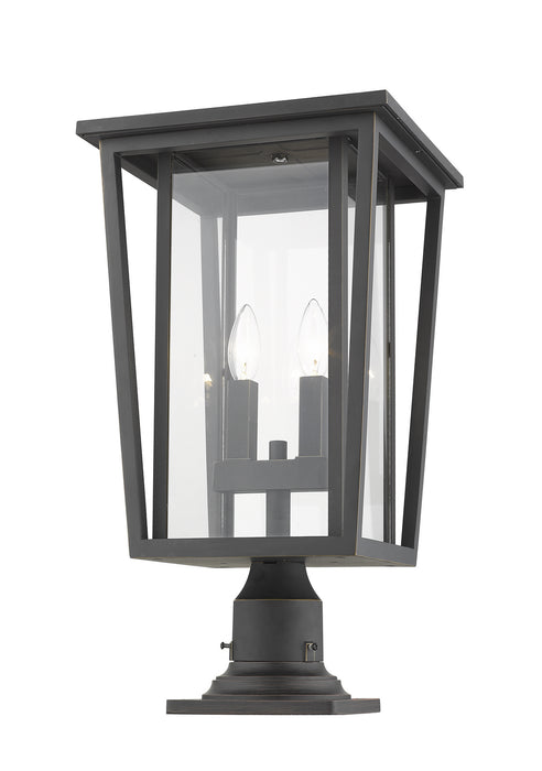 Z-Lite 571PHBR-533PM-ORB Two Light Outdoor Pier Mounted Fixture, Oil Rubbed Bronze