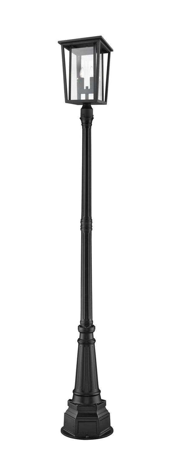 Z-Lite 571PHBR-564P-BK Two Light Outdoor Post Mounted Fixture, Black