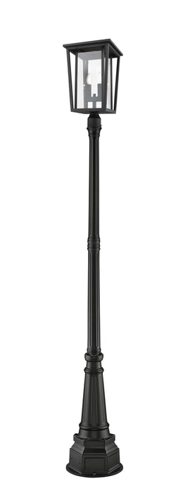 Z-Lite 571PHBR-564P-BK Two Light Outdoor Post Mounted Fixture, Black