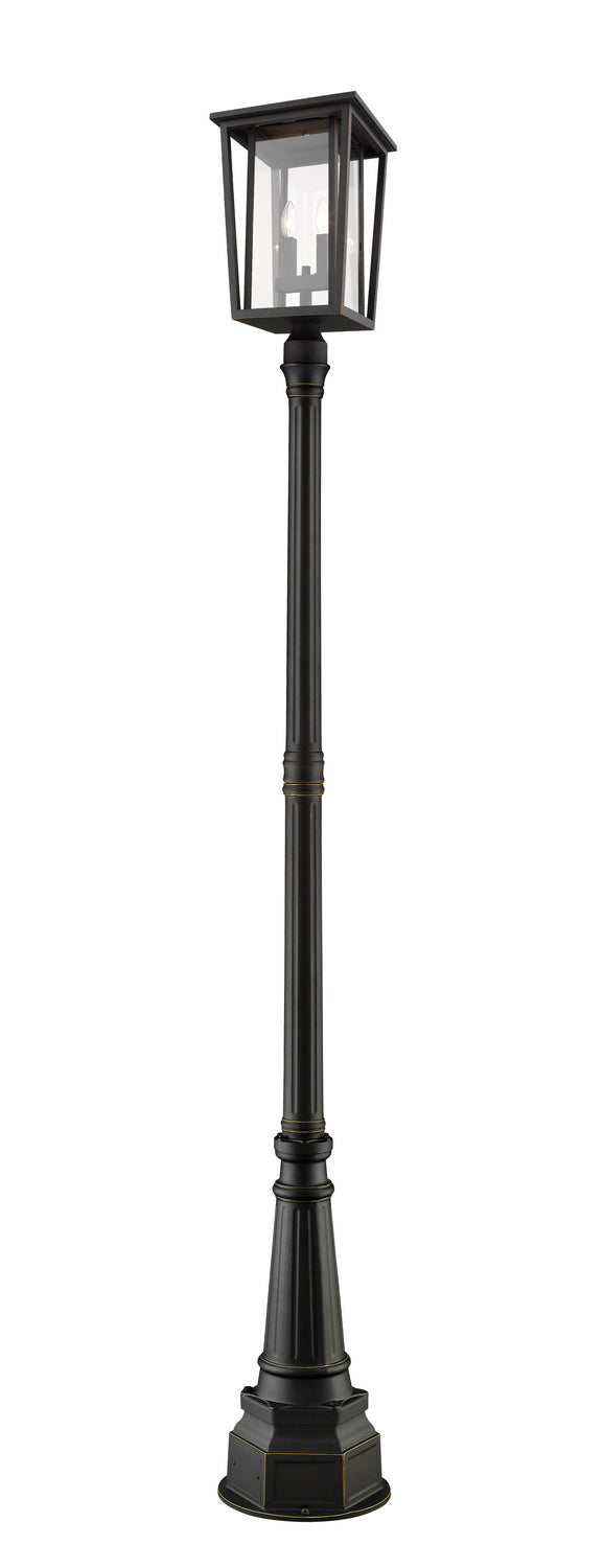 Z-Lite 571PHBR-564P-ORB Two Light Outdoor Post Mounted Fixture, Oil Rubbed Bronze