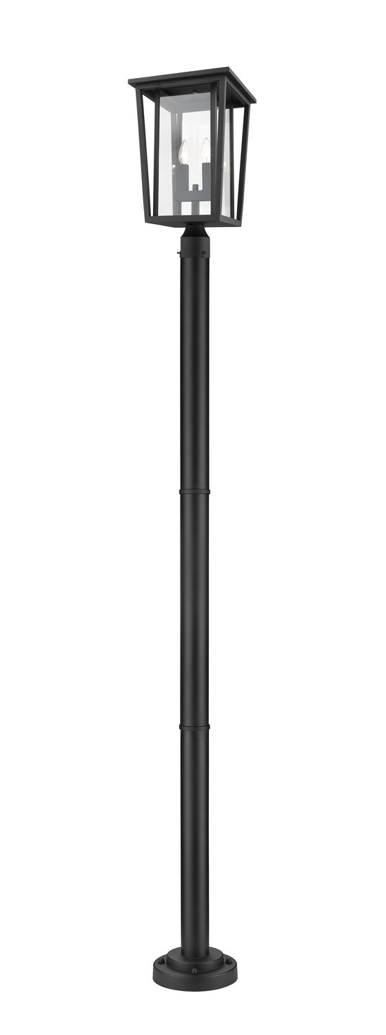 Z-Lite 571PHBR-567P-BK Two Light Outdoor Post Mounted Fixture, Black