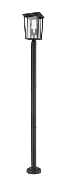 Z-Lite 571PHBR-567P-BK Two Light Outdoor Post Mounted Fixture, Black