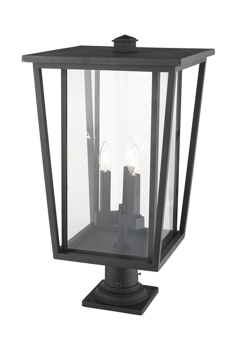 Z-Lite 571PHXLR-533PM-BK Three Light Outdoor Pier Mounted Fixture, Black
