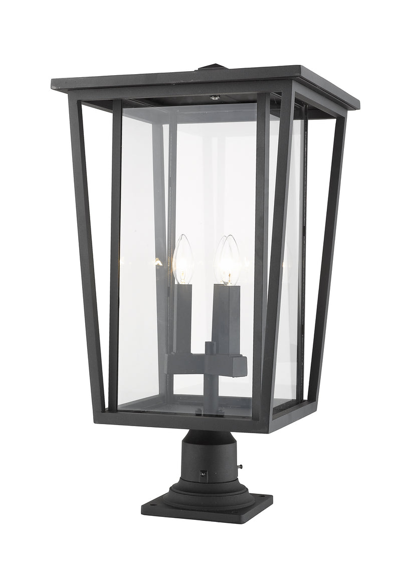 Z-Lite 571PHXLR-533PM-BK Three Light Outdoor Pier Mounted Fixture, Black