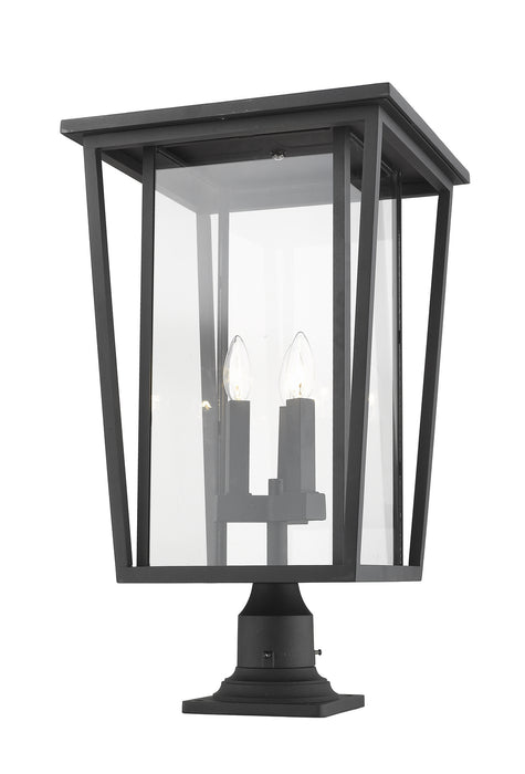 Z-Lite 571PHXLR-533PM-BK Three Light Outdoor Pier Mounted Fixture, Black