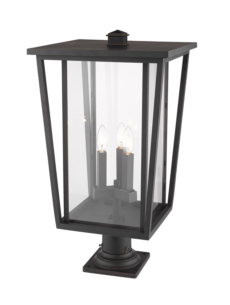 Z-Lite 571PHXLR-533PM-ORB Three Light Outdoor Pier Mounted Fixture, Oil Rubbed Bronze