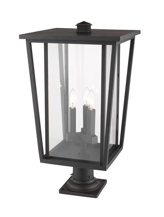 Z-Lite 571PHXLR-533PM-ORB Three Light Outdoor Pier Mounted Fixture, Oil Rubbed Bronze