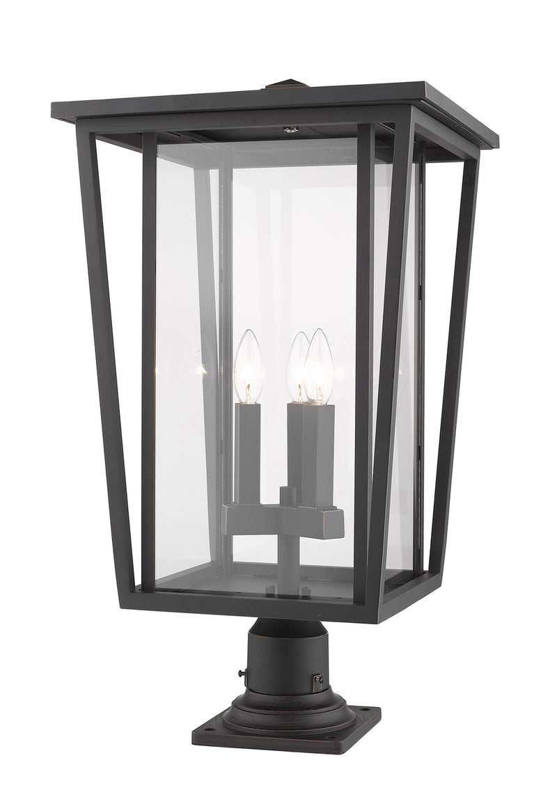 Z-Lite 571PHXLR-533PM-ORB Three Light Outdoor Pier Mounted Fixture, Oil Rubbed Bronze