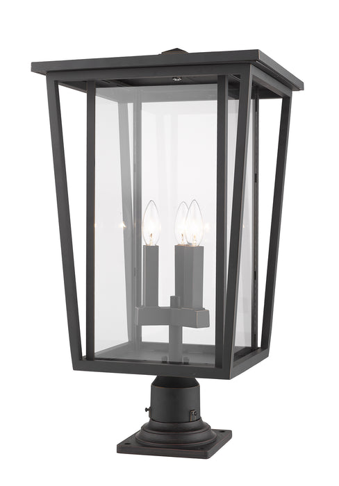 Z-Lite 571PHXLR-533PM-ORB Three Light Outdoor Pier Mounted Fixture, Oil Rubbed Bronze