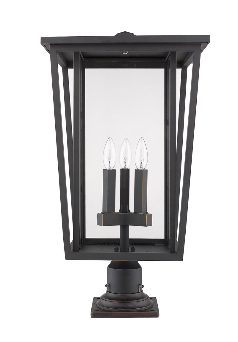 Z-Lite 571PHXLR-533PM-ORB Three Light Outdoor Pier Mounted Fixture, Oil Rubbed Bronze