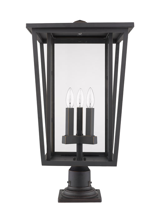 Z-Lite 571PHXLR-533PM-ORB Three Light Outdoor Pier Mounted Fixture, Oil Rubbed Bronze