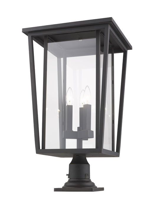 Z-Lite 571PHXLR-533PM-ORB Three Light Outdoor Pier Mounted Fixture, Oil Rubbed Bronze