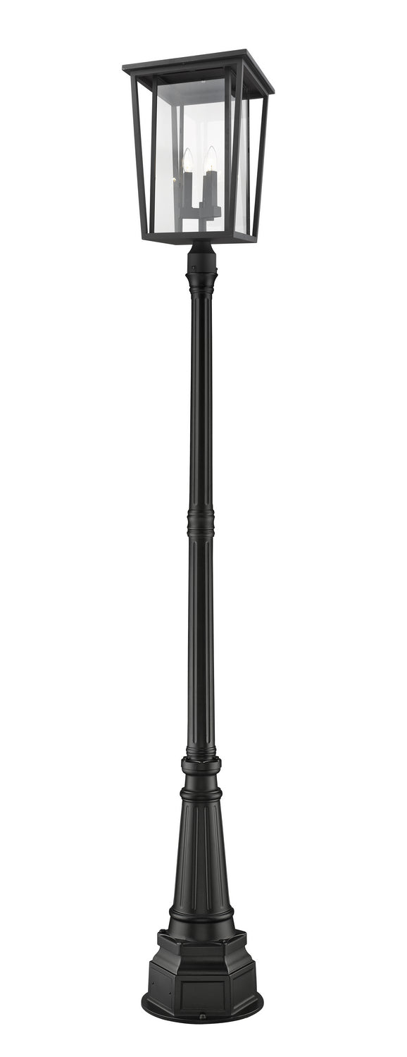Z-Lite 571PHXLR-564P-BK Three Light Outdoor Post Mounted Fixture, Black