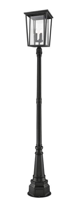 Z-Lite 571PHXLR-564P-BK Three Light Outdoor Post Mounted Fixture, Black