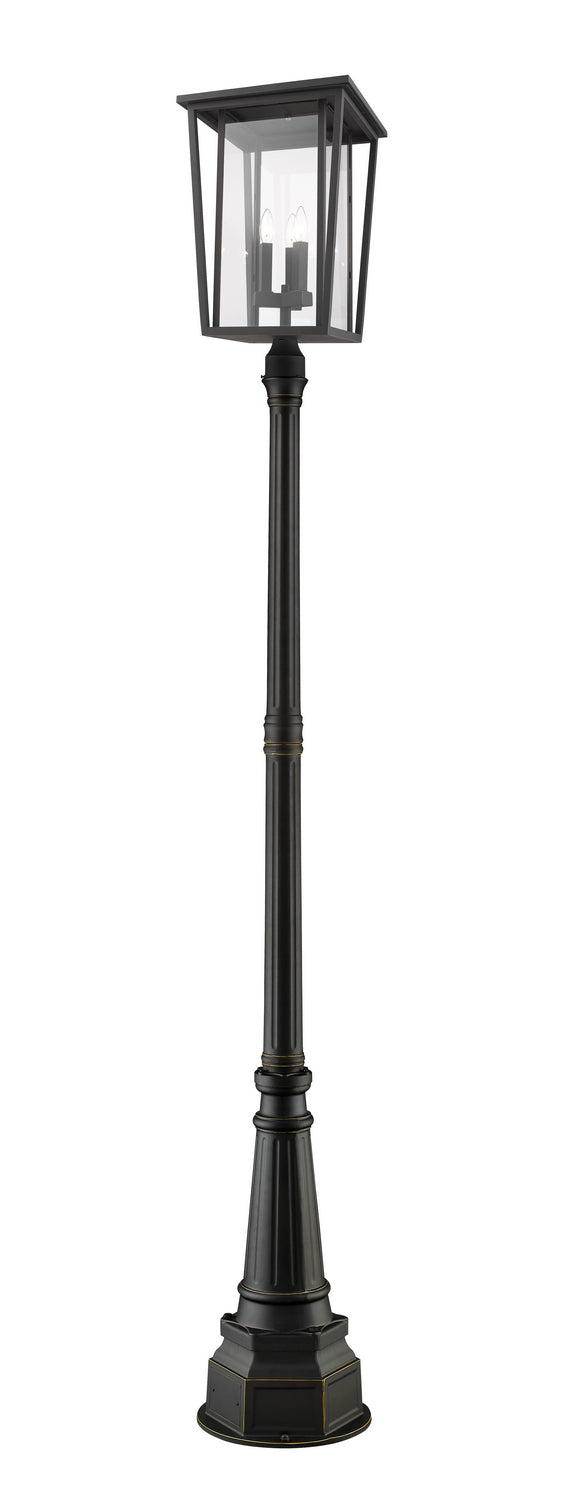 Z-Lite 571PHXLR-564P-ORB Three Light Outdoor Post Mounted Fixture, Oil Rubbed Bronze