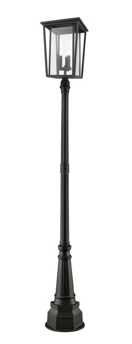 Z-Lite 571PHXLR-564P-ORB Three Light Outdoor Post Mounted Fixture, Oil Rubbed Bronze