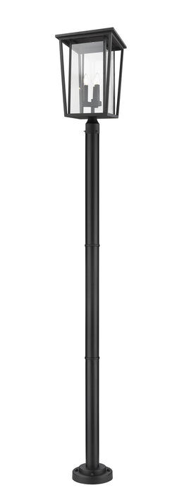 Z-Lite 571PHXLR-567P-BK Three Light Outdoor Post Mounted Fixture, Black