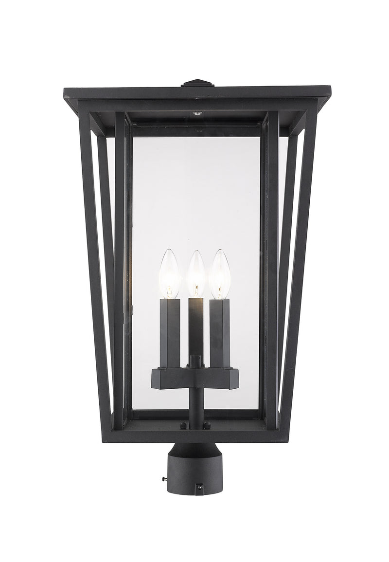 Z-Lite 571PHXLR-BK Three Light Outdoor Post Mount Fixture, Black