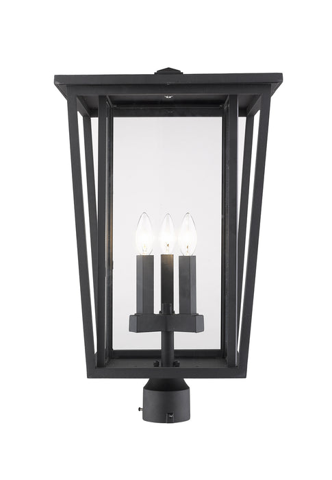 Z-Lite 571PHXLR-BK Three Light Outdoor Post Mount Fixture, Black