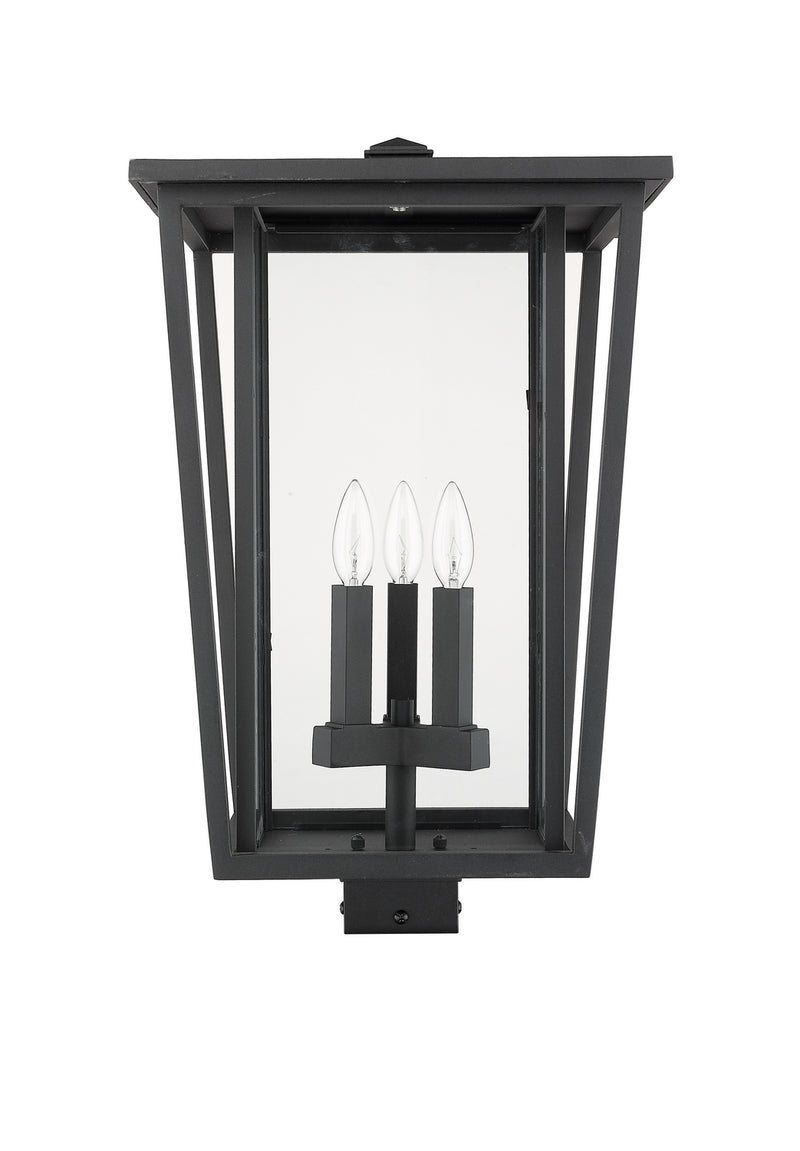 Z-Lite 571PHXLS-BK Three Light Outdoor Post Mount Fixture, Black